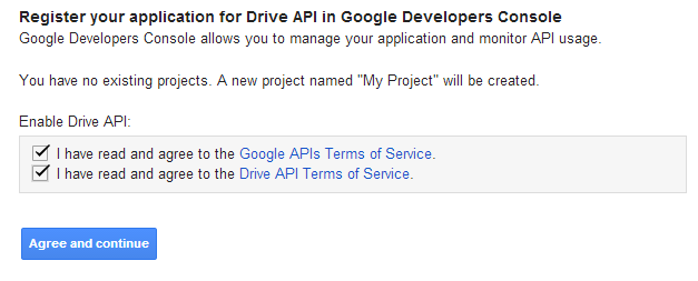 Registering the application on Google Dev Console