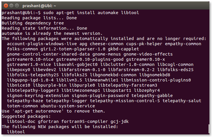 Install libtool and automake