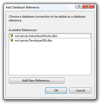 Add a database reference to the project