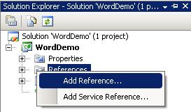 Adding application reference