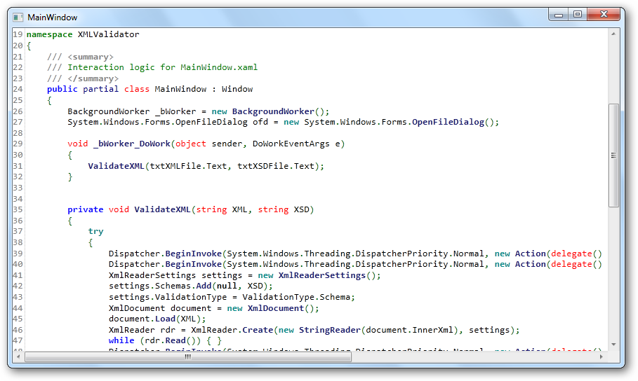 WPF application with syntax highlighting