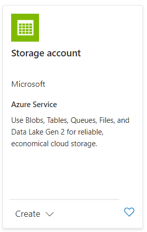 New resource - Azure Blob Storage