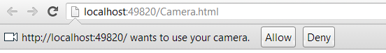 Allow camera access in browser