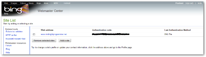 Bing webmaster