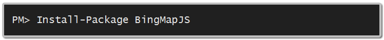 Bingmaps Nuget Command