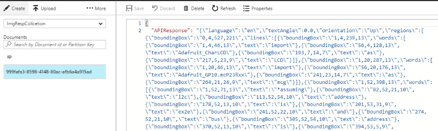 CosmosDB Result View