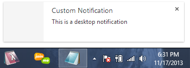 HTML5 desktop custom notification