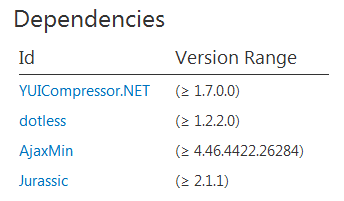 Nuget dependencies