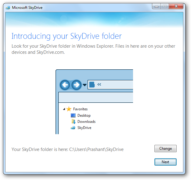Setting up Skydrive