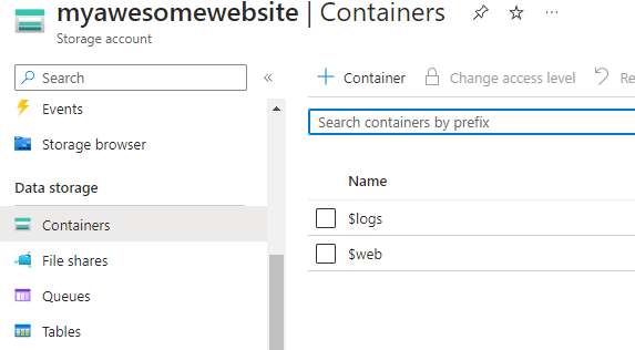 Static website container