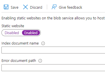 Static website enabled