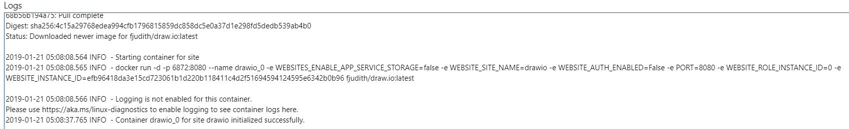 Docker image pull logs