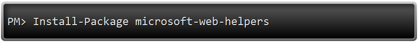 Web helpers nuget command